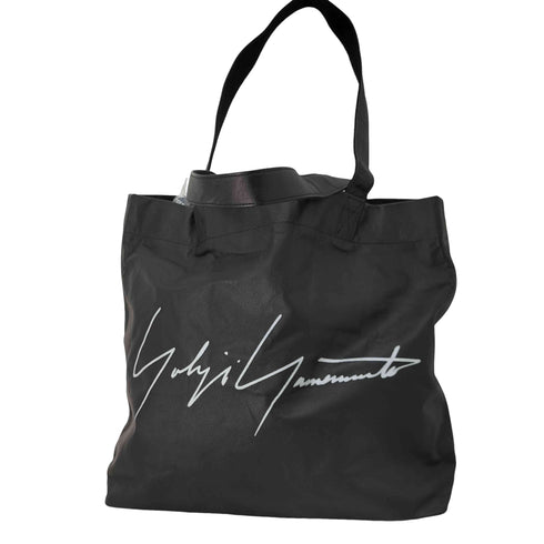 ヨウジヤマモト Yohji Yamamoto シグネチャーロゴカウレザートートバッグ M メンズ ONE SIZE